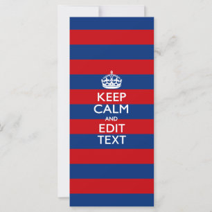 Carte Personalisé KEEP CALM Your Text on Stripes