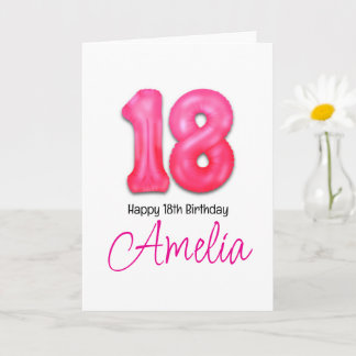 Carte Personalised 18th Birthday Number Balloon Card