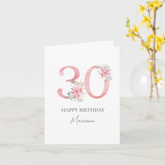 Carte Personalised 30 years old card (Fleur jaune)