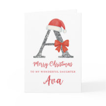 Personalised Christmas Card - Letter A