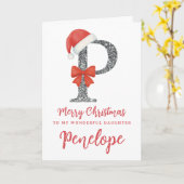 Carte Personalised Christmas Card - Letter P (Fleur jaune)