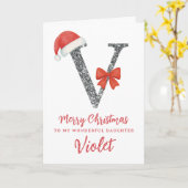 Carte Personalised Christmas Card - Letter V (Fleur jaune)