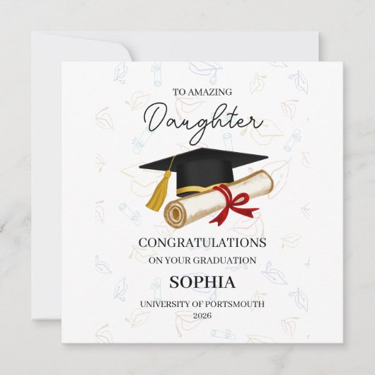 Carte Personalised Daughter Graduation (Devant)
