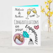 Carte Personalised Engagement Congratulations Photo Card (Fleur jaune)