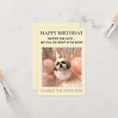 Carte Personalised Funny Happy Birthday With Dog Picture (Devant/Arrière en situation)