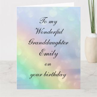 Carte Personalised Granddaughter Birthday