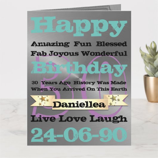 Carte Personalised Luxury Birthday Words Happy Birthday (Petite plante)
