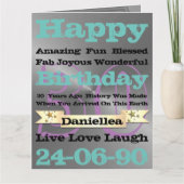 Carte Personalised Luxury Birthday Words Happy Birthday (Devant)