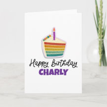 Personalised Rainbow Birthday Cake Card
