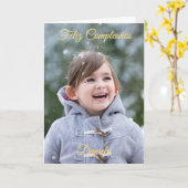 Carte Personalizado Feliz Cumpleaños Tarjeta de Foto (Fleur jaune)