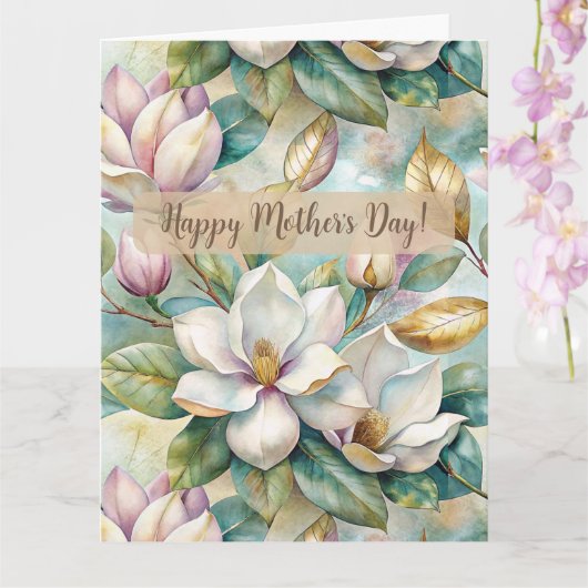 Carte Personalizaed Elegant Magnolia Flowers (Orchidée)