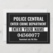 Carte Personalize Custom Mugshot Sign Board Template (Devant)
