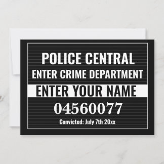 Carte Personalize Custom Mugshot Sign Board Template