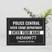 Carte Personalize Custom Mugshot Sign Board Template (Debout devant)