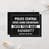 Carte Personalize Custom Mugshot Sign Board Template (Devant/Arrière en situation)