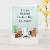 Carte Personalize Happy Doctor's Day Doctor Office  (Fleur jaune)