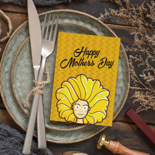 Carte Personalize Happy Mother's Day Yellow Hair