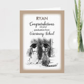 Carte Personalize Name Congratulations on Veterinary  Gr (Devant)