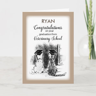 Carte Personalize Name Congratulations on Veterinary Gr