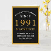 Carte Personalized 30th Birthday 1991 (Fleur jaune)
