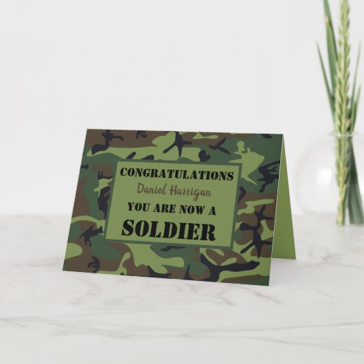 Carte Personalized Army Passing Out (Devant)