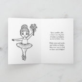 Carte Personalized Ballerina Birthday + Coloring Page (Intérieur)