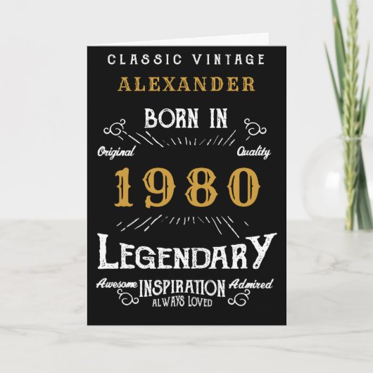 Carte Personalized Birthday 1980 (Devant)