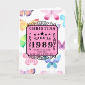 Carte Personalized Birthday 1989 Butterfly Add Your Name (Devant)