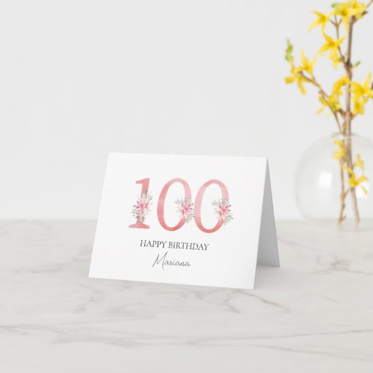 Carte Personalized birthday card 100 (Fleur jaune)