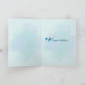 Carte Personalized Blue Airplane Birthday Card (Intérieur)