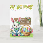 Carte Personalized Bunny-Themed Easter Card  (Devant)