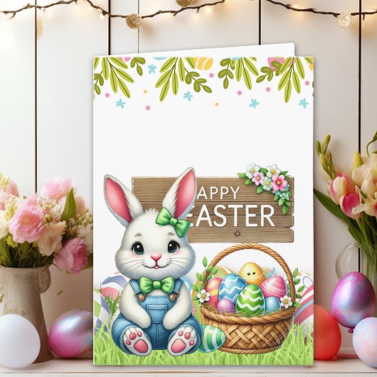 Carte Personalized Bunny-Themed Easter Card 