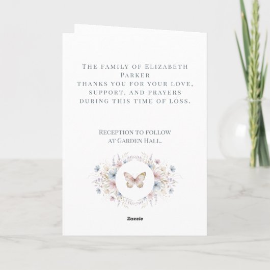 Carte Personalized Butterfly Funeral Program Template (Dos)