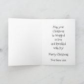 Carte Personalized Charming Rabbit Christmas Card (Intérieur)