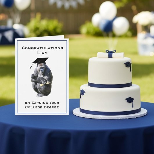 Carte Personalized Congratulations Degree Funny Gorilla