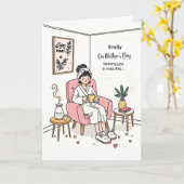 Carte Personalized Cozy Mom Gift Cute Relaxing Self Care (Fleur jaune)