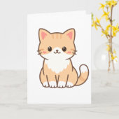 Carte Personalized Cute Cat Gift – Custom Pet Name Minim (Fleur jaune)