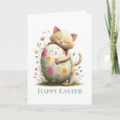 Carte Personalized Cute Easter Kitten Folded Card (Devant)