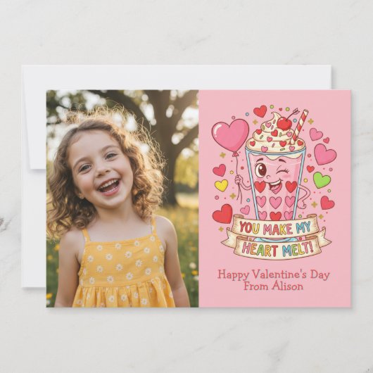 Carte Personalized Cute Milkshake Classroom Valentine (Devant)