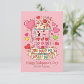 Carte Personalized Cute Milkshake Classroom Valentine (Debout devant)