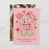 Carte Personalized Cute Milkshake Classroom Valentine (Devant / Derrière)