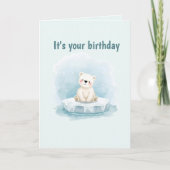 Carte Personalized Cute Polar Bear Birthday Card (Devant)