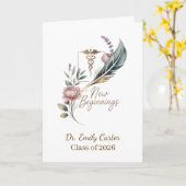 Carte Personalized Doctor Graduation New Beginnings (Fleur jaune)