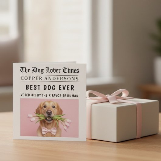 Carte Personalized Dog Card | Best Dog Ever Newspaper 