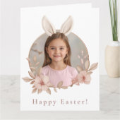 Carte Personalized Easter Bunny Photo Greeting Card (Devant)