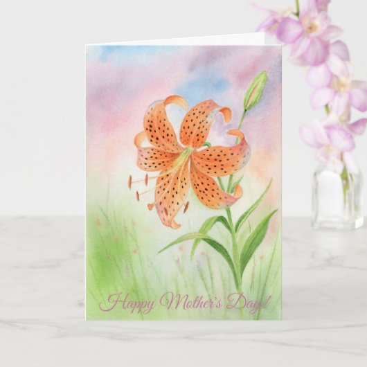 Carte Personalized Elegant Tiger Lily (Orchidée)