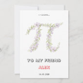 Carte Personalized Floral Pi Day Card, Elegant Math gift (Dos)