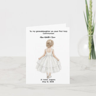 Carte Personalized Girls First Holy Communion  Card