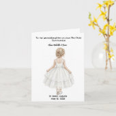 Carte Personalized Girls First Holy Communion Card (Fleur jaune)