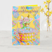 Carte Personalized Granddaughter's Easter Greeting Card (Fleur jaune)